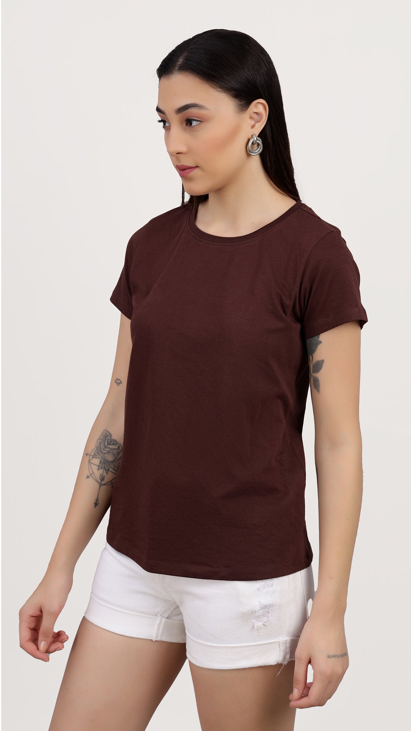 Women Knitted Round Neck Regular Fit T-Shirt