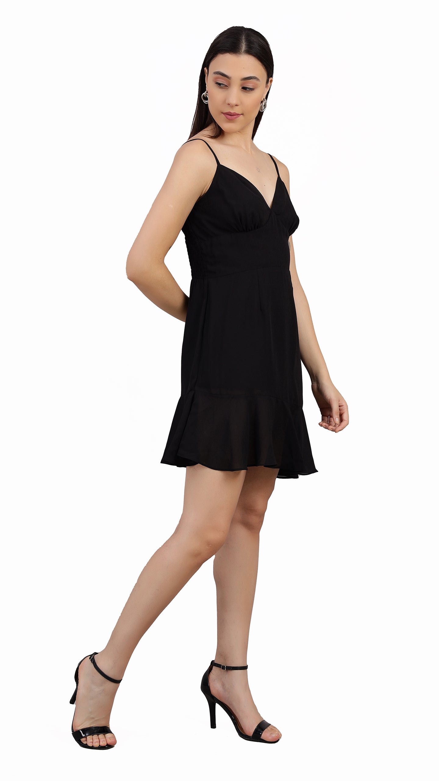 Georgette above Knee Dress for women and Girl, Cotton Lining, Lightweight and Breathable Dress