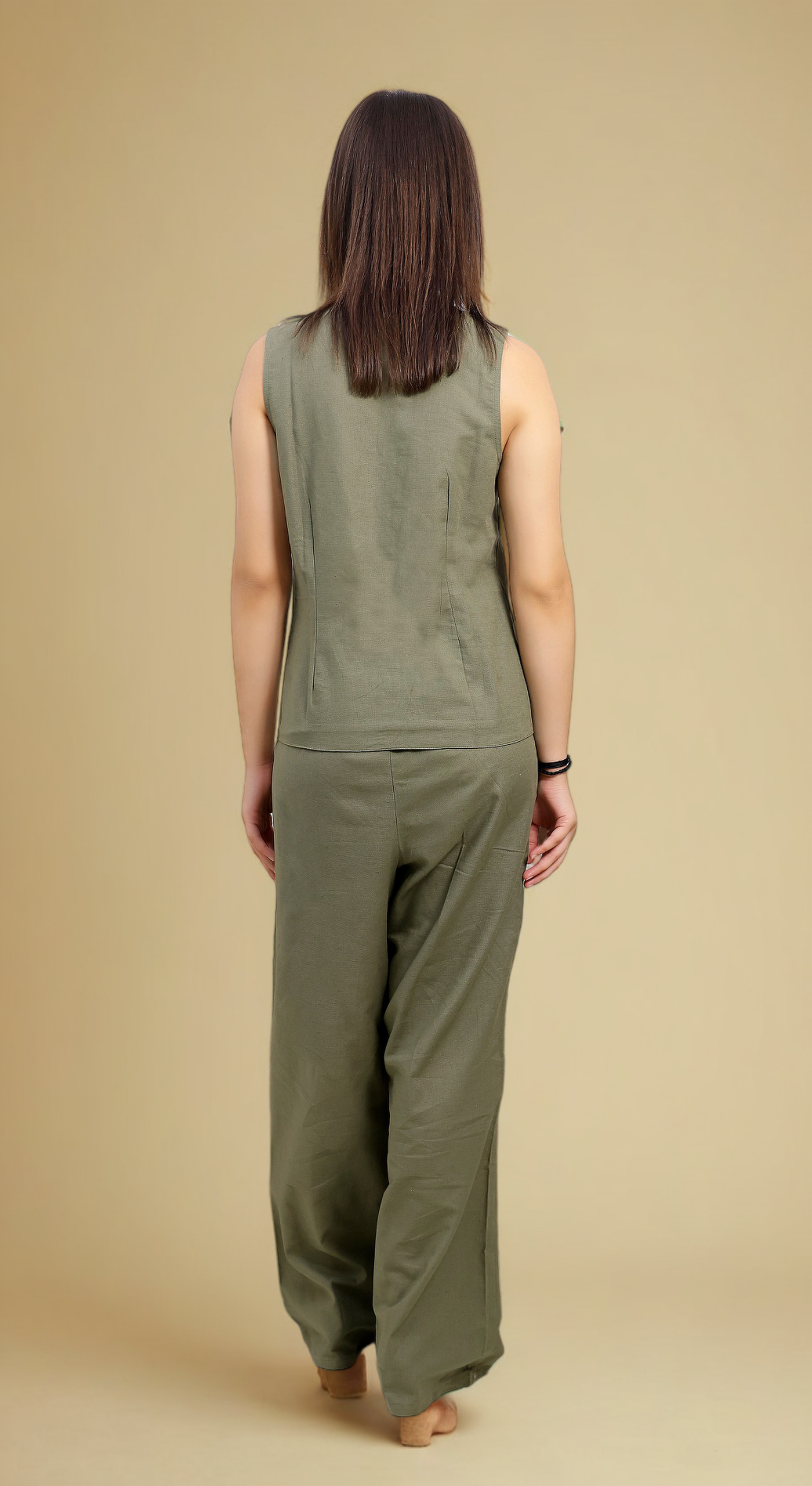 Cotton Linen Sleeveless Waistcoat