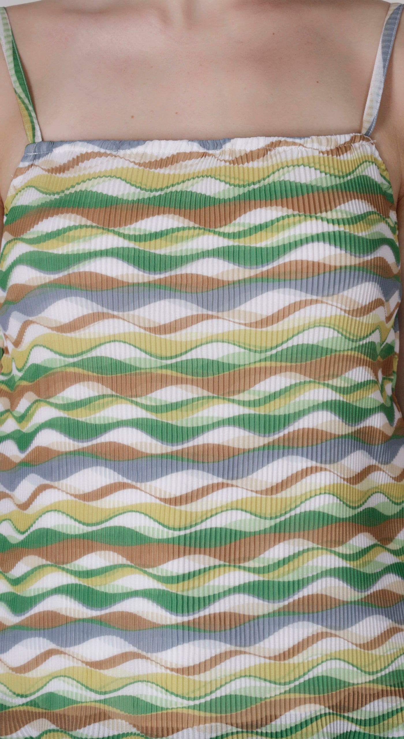 Strappy Wave Print Cami Top with Lining