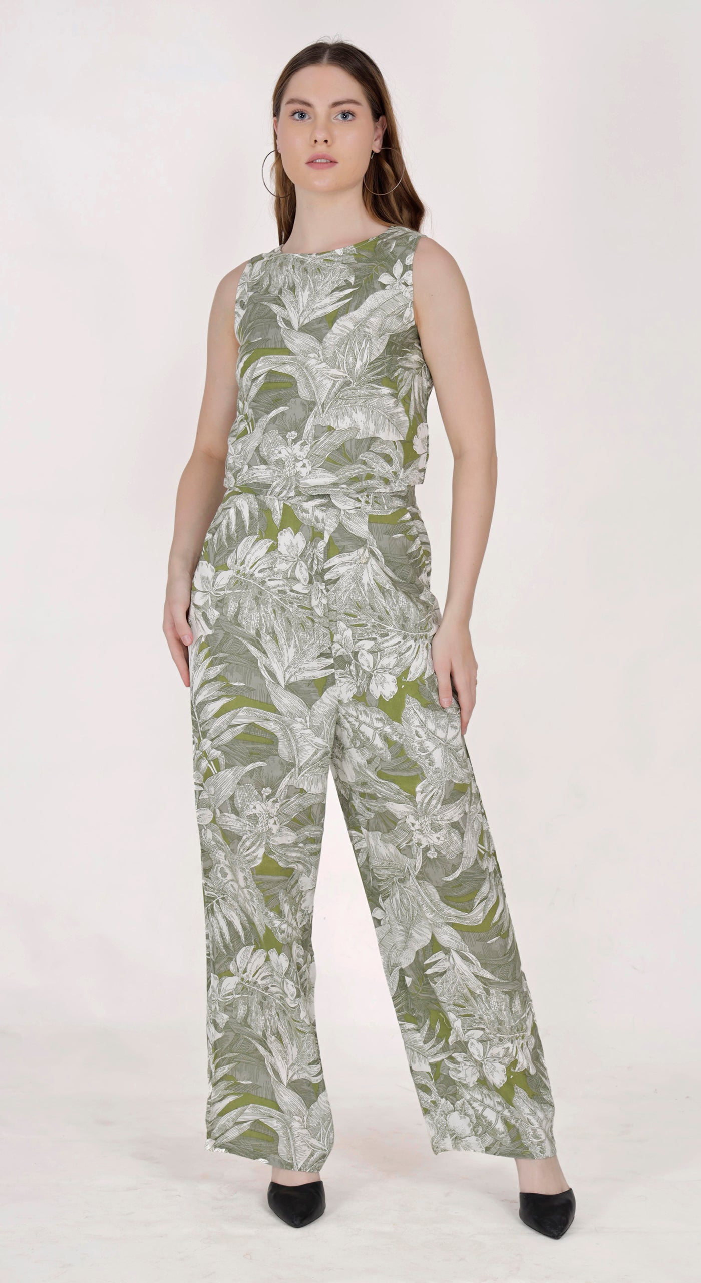 Tropical Vibes Sleeveless Top (with lining) with Peta Pant (with short lining) SET