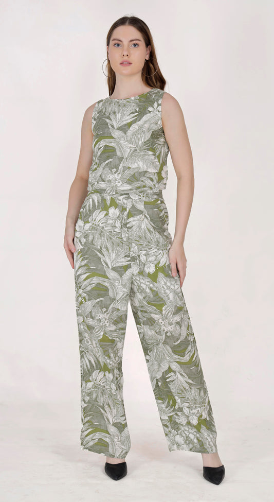 Tropical Vibes Sleeveless Top (with lining) with Peta Pant (with short lining) SET