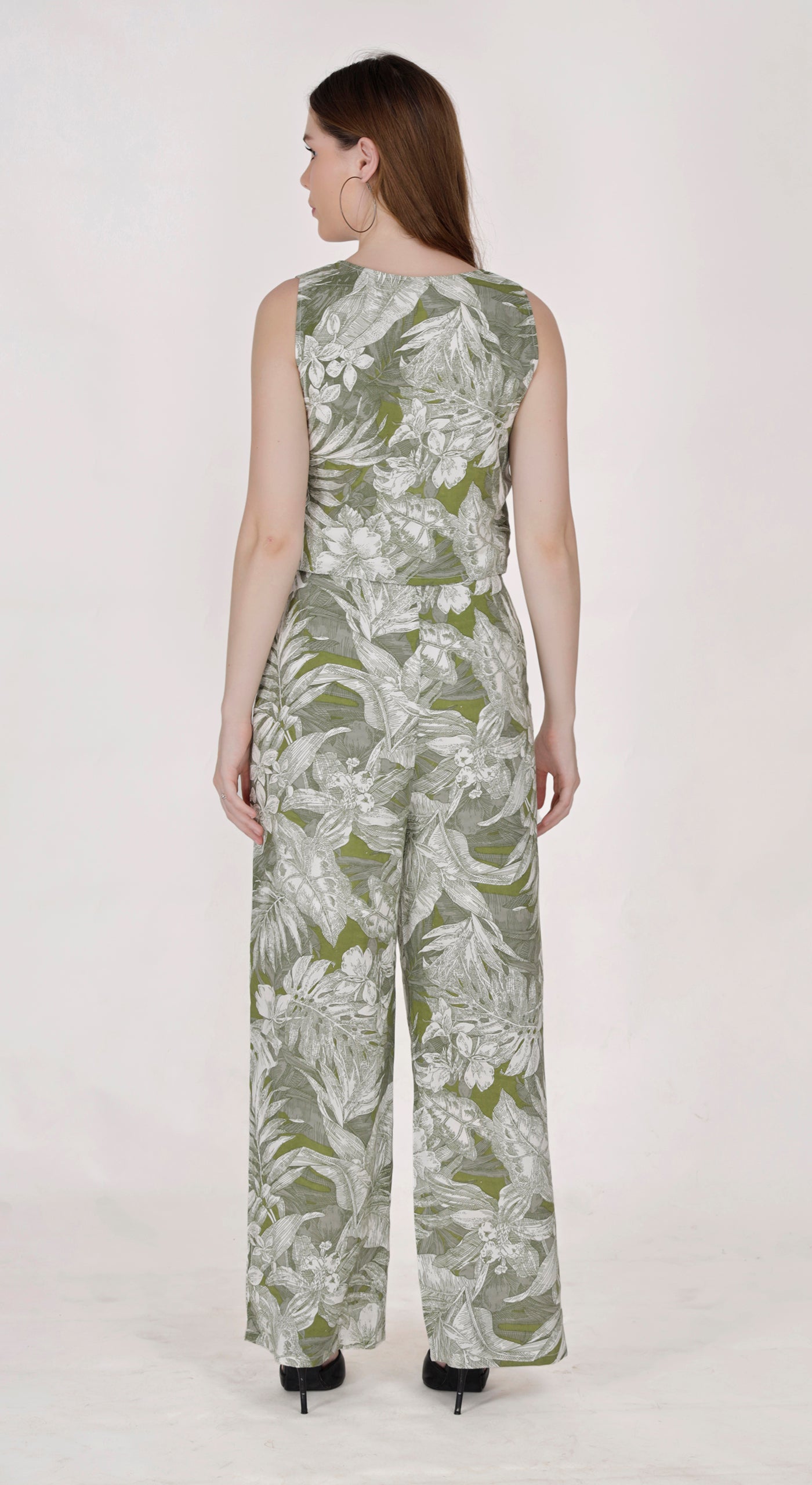 Tropical Vibes Sleeveless Top (with lining) with Peta Pant (with short lining) SET